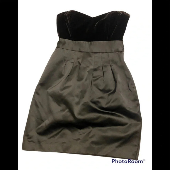 Theory Chanessa Strapless Velvet Top Mini Dress Sz 0 - Picture 2 of 11